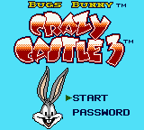 Bugs Bunny Crazy Castle 3 title screen for GameBoy Color